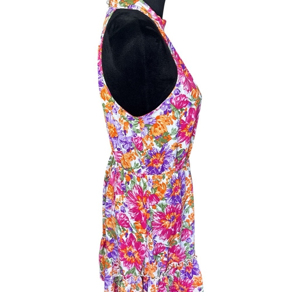 Shein Multicolor Floral Halter Mini Dress Size M - Picture 5 of 9